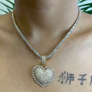 Tennis heart necklace 16 inch